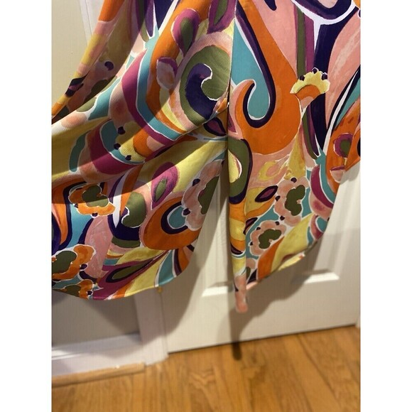 MSK Jumpsuit Womens Printed Hi-Low Wide Leg Medium Psychedelic Outfit Retro - Picture 5 of 14